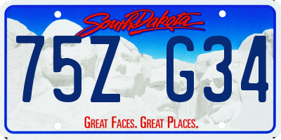 SD license plate 75ZG34