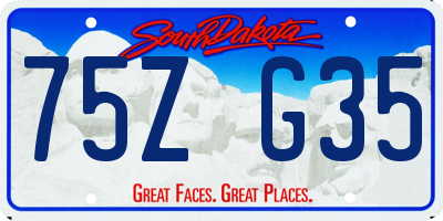 SD license plate 75ZG35