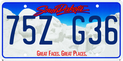 SD license plate 75ZG36