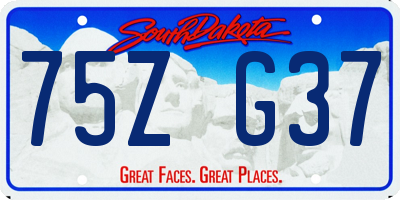 SD license plate 75ZG37