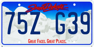 SD license plate 75ZG39