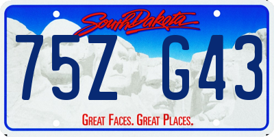 SD license plate 75ZG43