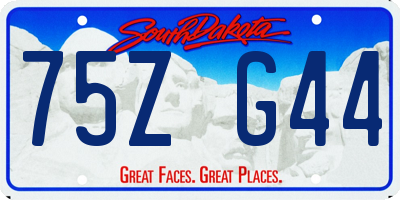 SD license plate 75ZG44