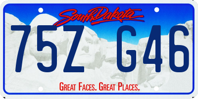 SD license plate 75ZG46