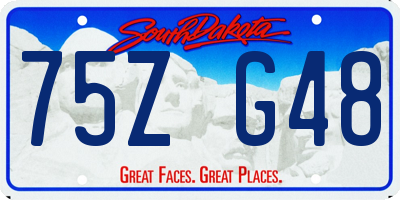 SD license plate 75ZG48