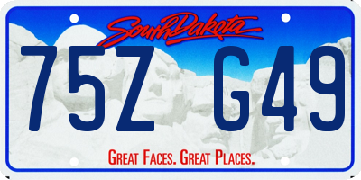 SD license plate 75ZG49