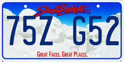 SD license plate 75ZG52