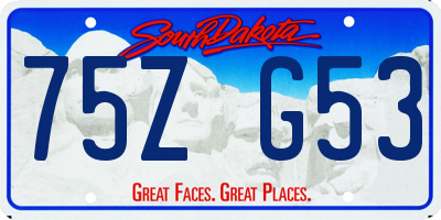 SD license plate 75ZG53