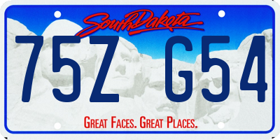 SD license plate 75ZG54