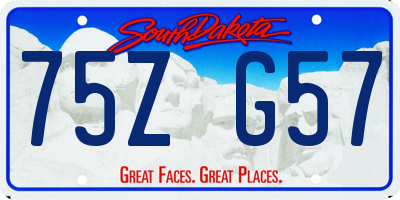 SD license plate 75ZG57