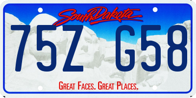 SD license plate 75ZG58