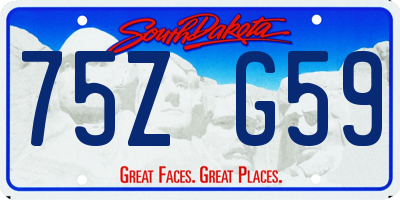 SD license plate 75ZG59