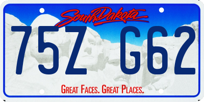 SD license plate 75ZG62