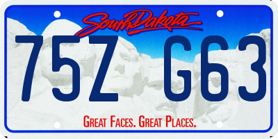SD license plate 75ZG63