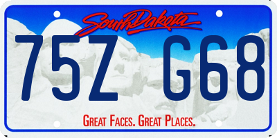 SD license plate 75ZG68