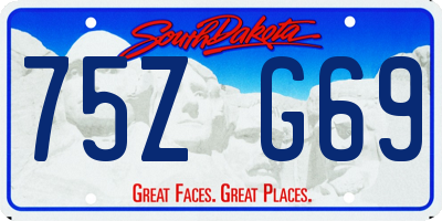 SD license plate 75ZG69