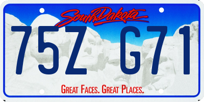 SD license plate 75ZG71