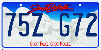 SD license plate 75ZG72