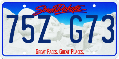 SD license plate 75ZG73