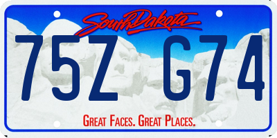 SD license plate 75ZG74