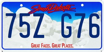 SD license plate 75ZG76