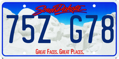 SD license plate 75ZG78