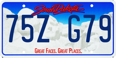 SD license plate 75ZG79