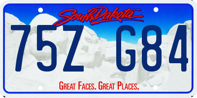 SD license plate 75ZG84
