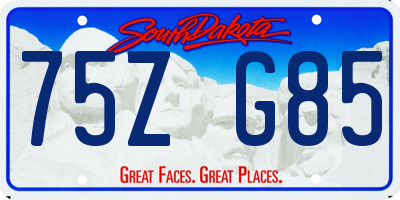 SD license plate 75ZG85