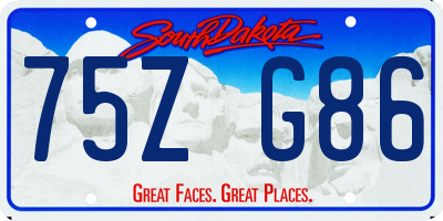 SD license plate 75ZG86
