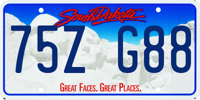 SD license plate 75ZG88