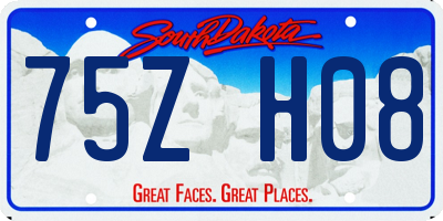 SD license plate 75ZH08