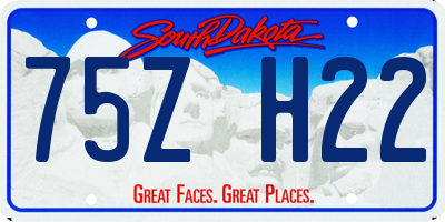 SD license plate 75ZH22