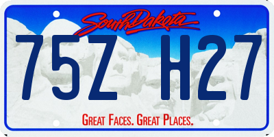 SD license plate 75ZH27
