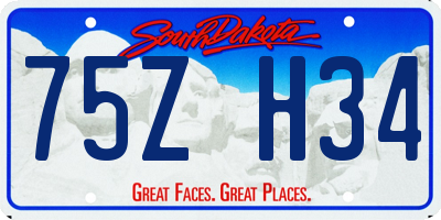 SD license plate 75ZH34