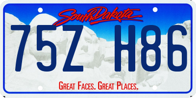 SD license plate 75ZH86