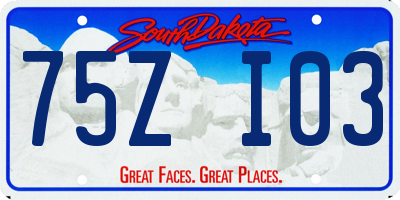 SD license plate 75ZI03