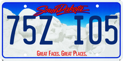 SD license plate 75ZI05