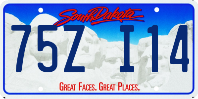SD license plate 75ZI14