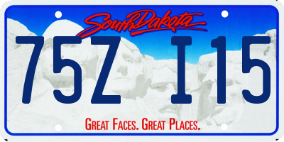 SD license plate 75ZI15