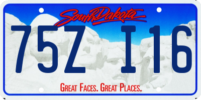 SD license plate 75ZI16