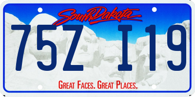 SD license plate 75ZI19