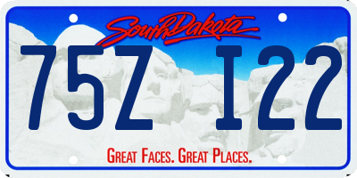 SD license plate 75ZI22