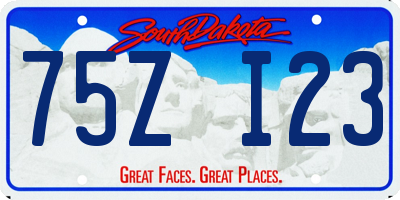 SD license plate 75ZI23