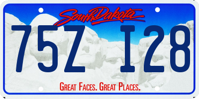 SD license plate 75ZI28