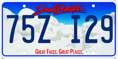 SD license plate 75ZI29