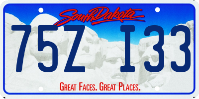 SD license plate 75ZI33