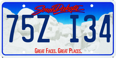 SD license plate 75ZI34