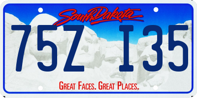 SD license plate 75ZI35
