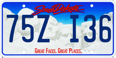 SD license plate 75ZI36